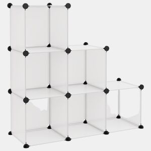 vidaXL Organizador de arrumação com 6 cubos PP transparente