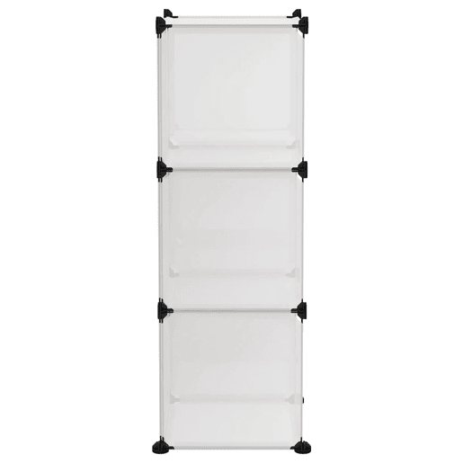 vidaXL Organizador de arrumação com 6 cubos PP transparente