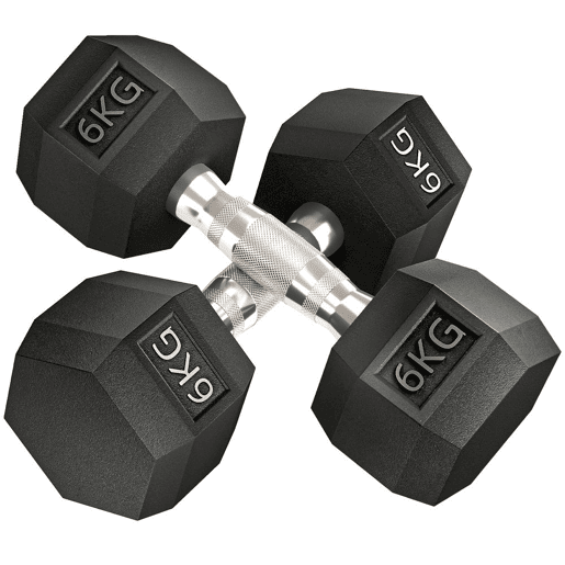 HOMCOM Conjunto de Halteres Hexagonais 2 x 6 kg com Barra de Ligação, Kit de Treino de Fitness para Ginásio em Casa, Preto