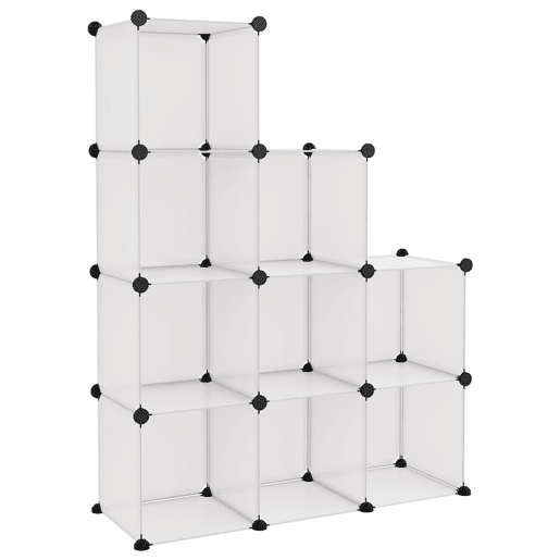 vidaXL Organizador de arrumação com 9 cubos PP transparente vidaXL Organizador de arrumação com 9 cubos PP transparente