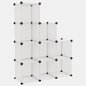 vidaXL Organizador de arrumação com 9 cubos PP transparente