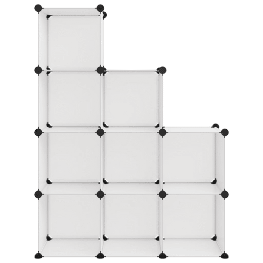 vidaXL Organizador de arrumação com 9 cubos PP transparente vidaXL Organizador de arrumação com 9 cubos PP transparente