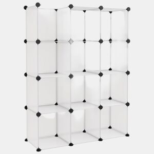 vidaXL Cubo de arrumação com 12 cubos PP transparente