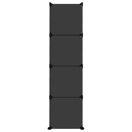 vidaXL Organizador de arrumação com 12 cubos e portas PP preto