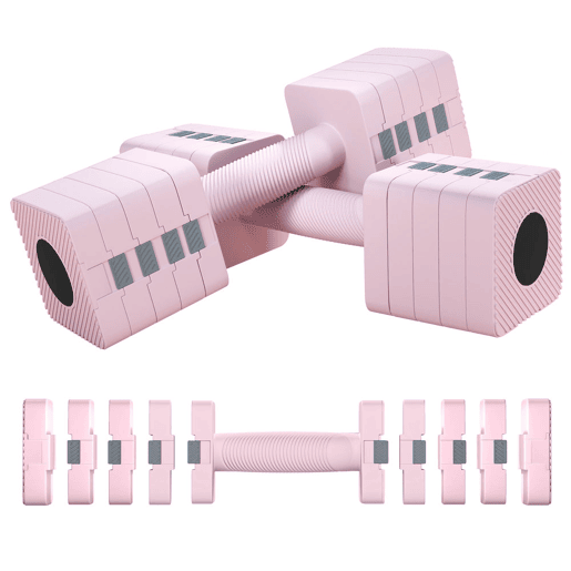 SPORTNOW Halteres Ajustáveis 5 kg Conjunto de Halteres com Pega Antiderrapante e Desenho Quadrado Conjunto de Halteres para Treino em Casa Ginásio Escritório Rosa SPORTNOW Halteres Ajustáveis 5 kg Conjunto de Halteres com Pega Antiderrapante e Desenho Quadrado Conjunto de Halteres para Treino em Casa Ginásio Escritório Rosa