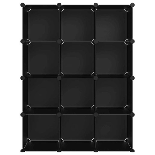vidaXL Organizador de arrumação com 12 cubos PP preto vidaXL Organizador de arrumação com 12 cubos PP preto