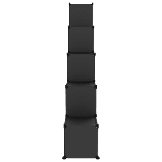 vidaXL Organizador de arrumação com 15 cubos e portas PP preto