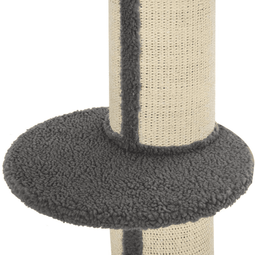 PawHut Arranhador para Gatos Altura 91 cm Arranhador para Gatos de 3 Níveis com Ninho Plataforma e Poste de Sisal 45x45x91 cm Cinza