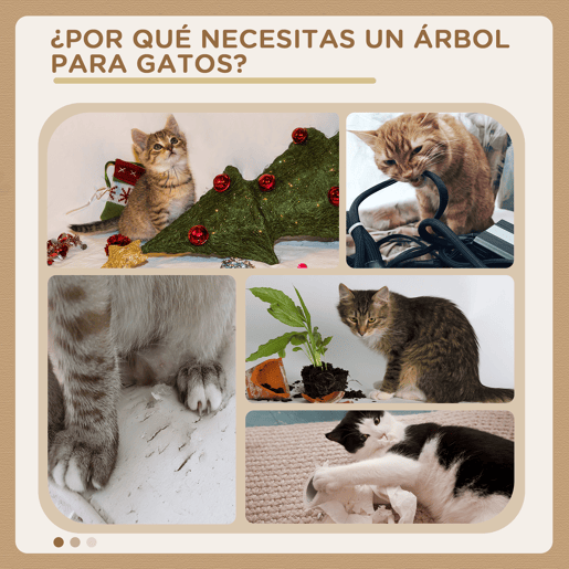 PawHut Arranhador para Gatos Grande 49x49x173 cm com Múltiplos Níveis Cavernas Brinquedos Suspensos Centro de Atividades de Sisal Cinza Escuro