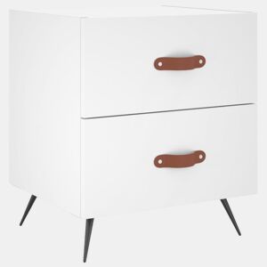vidaXL Mesa de cabeceira 40x35x47,5 cm derivados de madeira branco