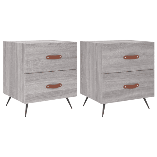 vidaXL Mesas de cabeceira 2 pcs derivados de madeira sonoma cinza vidaXL Mesas de cabeceira 2 pcs derivados de madeira sonoma cinza