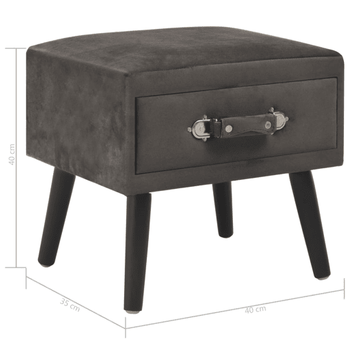 vidaXL Mesas-de-cabeceira 2 pcs 40x35x40 cm veludo cinzento