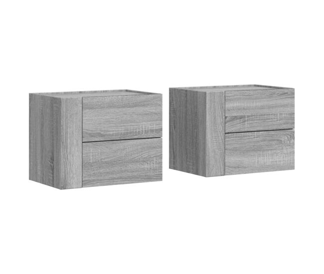 Mesitas de noche de pared 2 uds 45