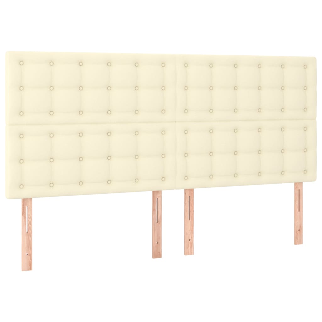 Cabeceros 4 unidades cuero sintético color crema 80x5x78/88cm alto