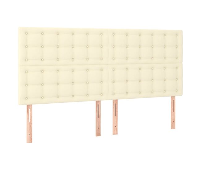 Cabeceros 4 unidades cuero sintético color crema 80x5x78/88cm alto