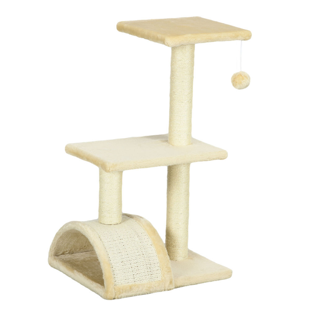 Árbol para Gatos Aglomerado de Madera, Poliéster PawHut