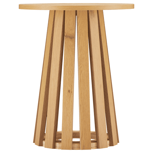 Mesa auxiliar redonda estilo escandinavo de madera LIV