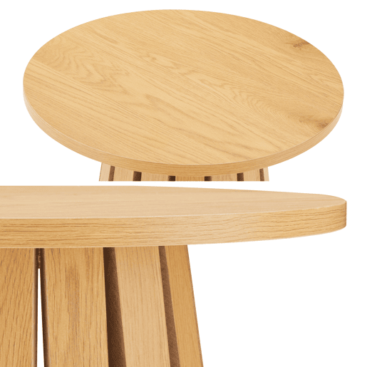 Mesa auxiliar redonda estilo escandinavo de madera LIV