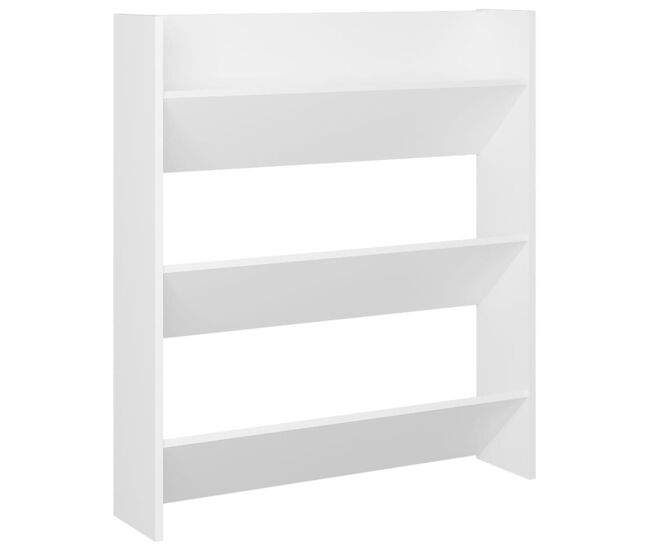 Vidaxl zapatero de pared madera contrachapada blanco 80x18x90 cm
