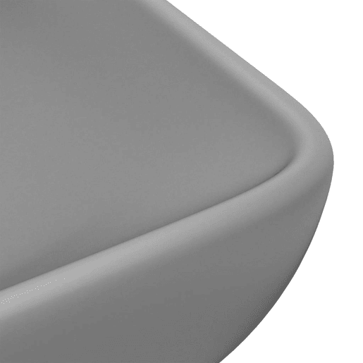 vidaXL Lavatório luxuoso retangular 71x38 cm cerâmica cinza-claro mate
