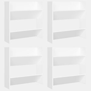 vidaXL Sapateiras de parede 4 pcs derivados de madeira branco