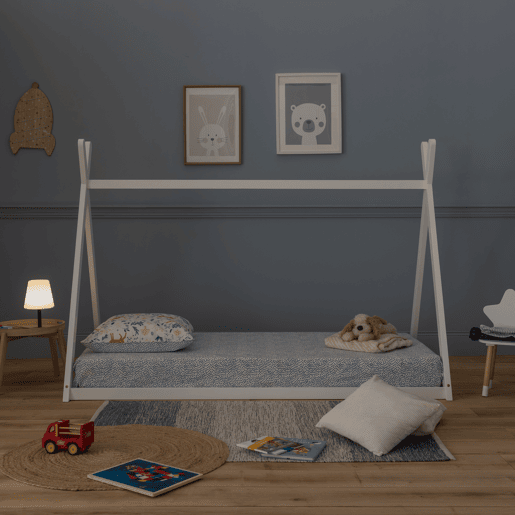 Cama tipi infantil blanca 190x90cm VALENTIN
