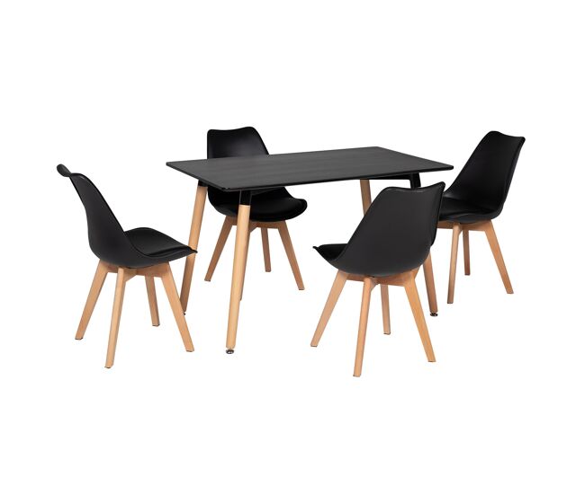 Mesa Pia y 4 sillas Nora 70x120