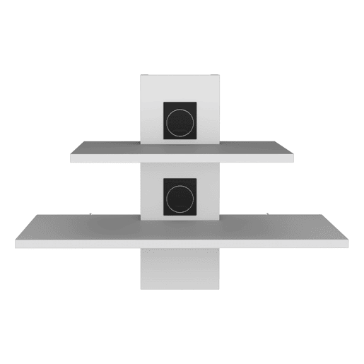 Estanteria Tv Burgos em melamina con dos estantes, Branco 43,7 X 60,1 X 30 cm