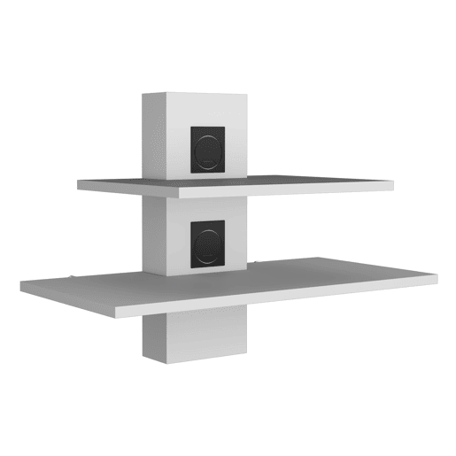 Estanteria Tv Burgos em melamina con dos estantes, Branco 43,7 X 60,1 X 30 cm