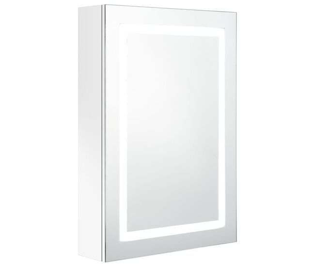 Vidaxl armario de baño con espejo led blanco brillante 50x13x70 cm