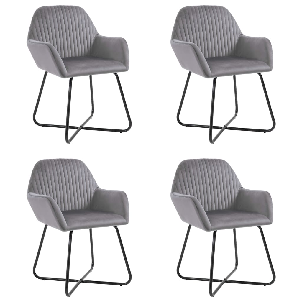 Sillas de comedor 4 unidades terciopelo