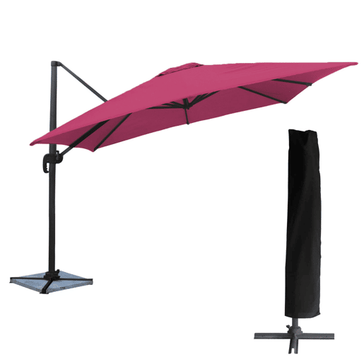 Sombrilla cuadrado MOLOKAI 3x3m fucsia + funda