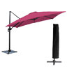 Sombrilla cuadrado MOLOKAI 3x3m fucsia + funda