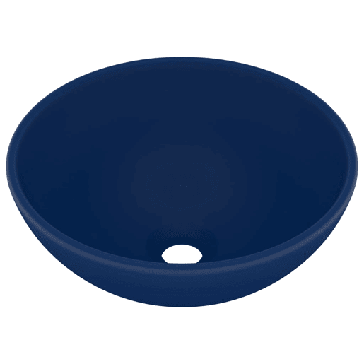 vidaXL Lavatório WC luxuoso redondo 32,5x14cm cerâmica azul mate vidaXL Lavatório WC luxuoso redondo 32,5x14cm cerâmica azul mate