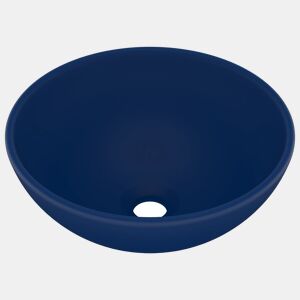 vidaXL Lavatório WC luxuoso redondo 32,5x14cm cerâmica azul mate