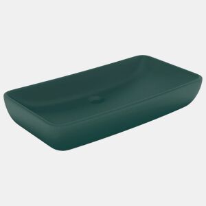 vidaXL Lavatório luxuoso retangular 71x38cm cerâmica verde-escuro mate