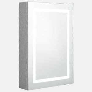 vidaXL Armário espelhado casa de banho LED 50x13x70cm cinzento cimento