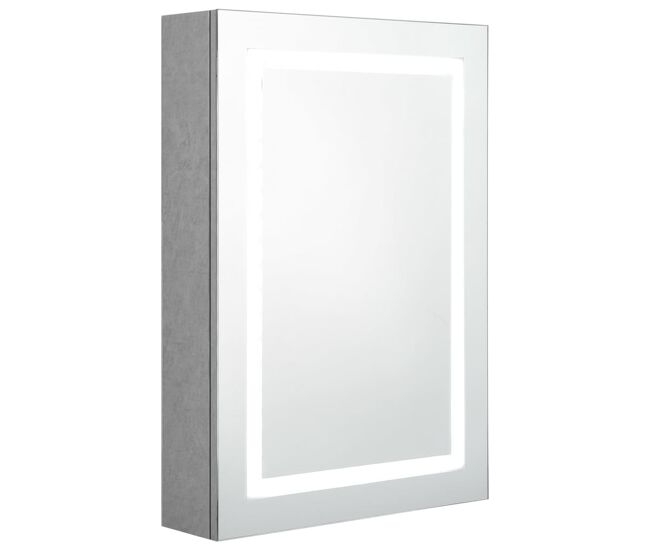 Vidaxl armario de baño con espejo y led gris hormigón 50x13x70 cm