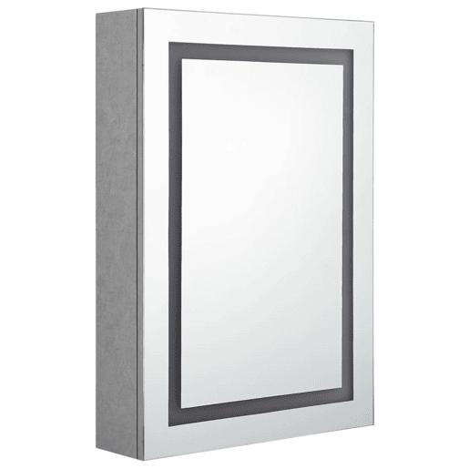 vidaXL Armário espelhado casa de banho LED 50x13x70cm cinzento cimento