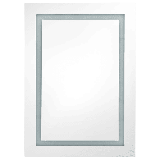 vidaXL Armário espelhado casa de banho LED 50x13x70cm cinzento cimento