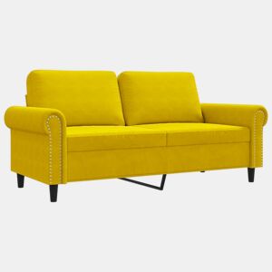vidaXL Sofá de 2 lugares veludo 140 cm amarelo