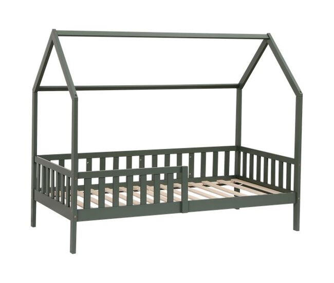 Cama cabaña infantil 190x90cm verde MARCEAU