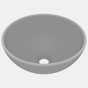 vidaXL Lavatório WC luxuoso redondo 32,5x14cm cerâmica cinzento mate