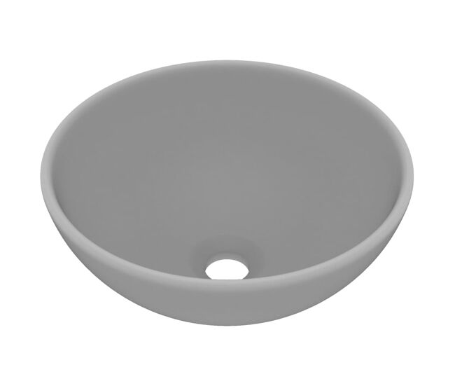 Vidaxl lavabo de lujo redondo cerámica gris claro mate 32,5x14 cm