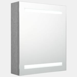 vidaXL Armário espelhado casa de banho LED 50x14x60cm cinzento cimento