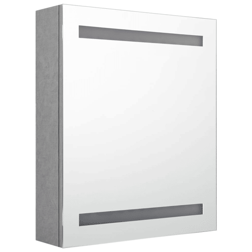 vidaXL Armário espelhado casa de banho LED 50x14x60cm cinzento cimento