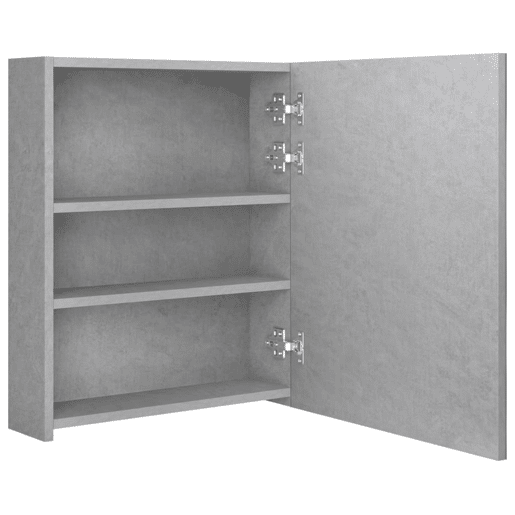vidaXL Armário espelhado casa de banho LED 50x14x60cm cinzento cimento