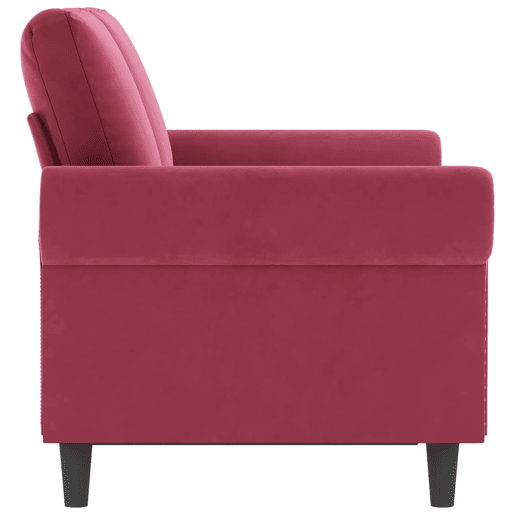 vidaXL Sofá de 2 lugares veludo 120 cm vermelho tinto