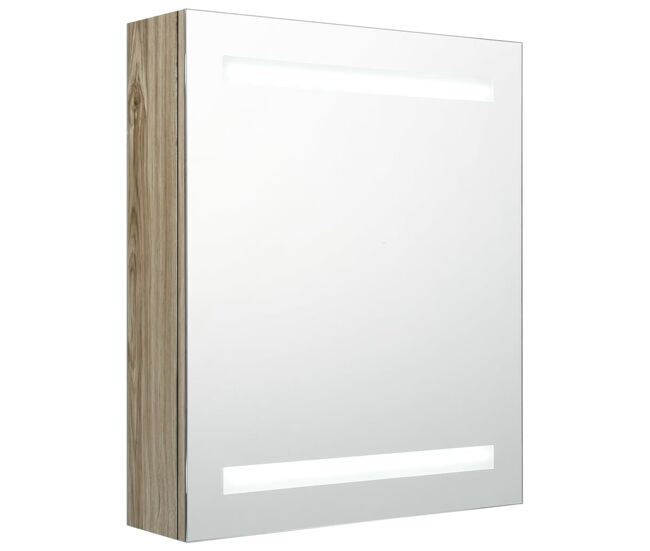 Vidaxl armario de baño con espejo roble 50x14x60 cm