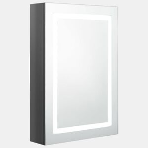 vidaXL Armário espelhado casa de banho LED 50x13x70cm cinza brilhante